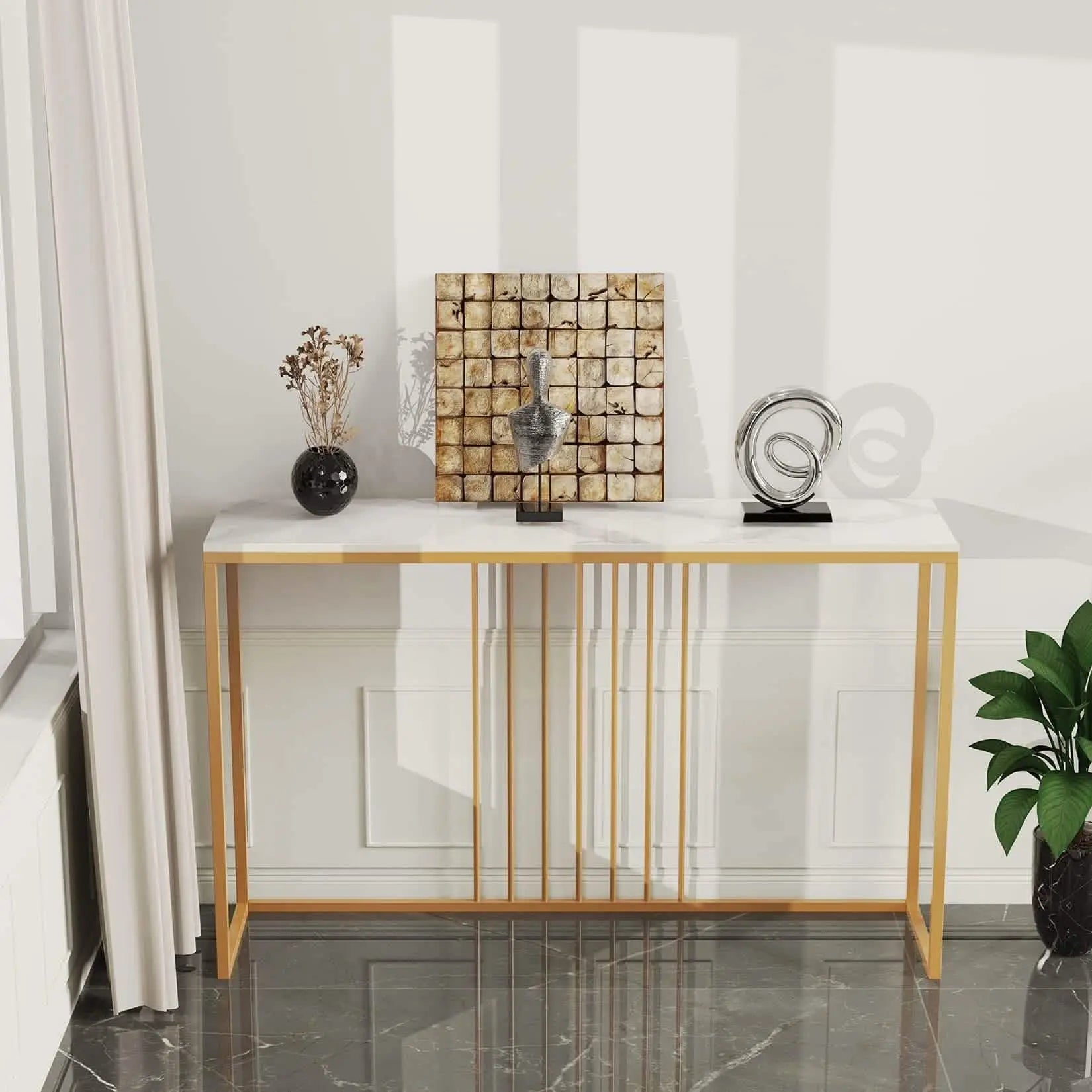 NArt43 - Metal console with marble top
