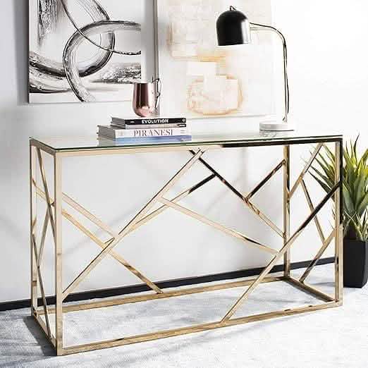 NArt49 - Metal console with glass top