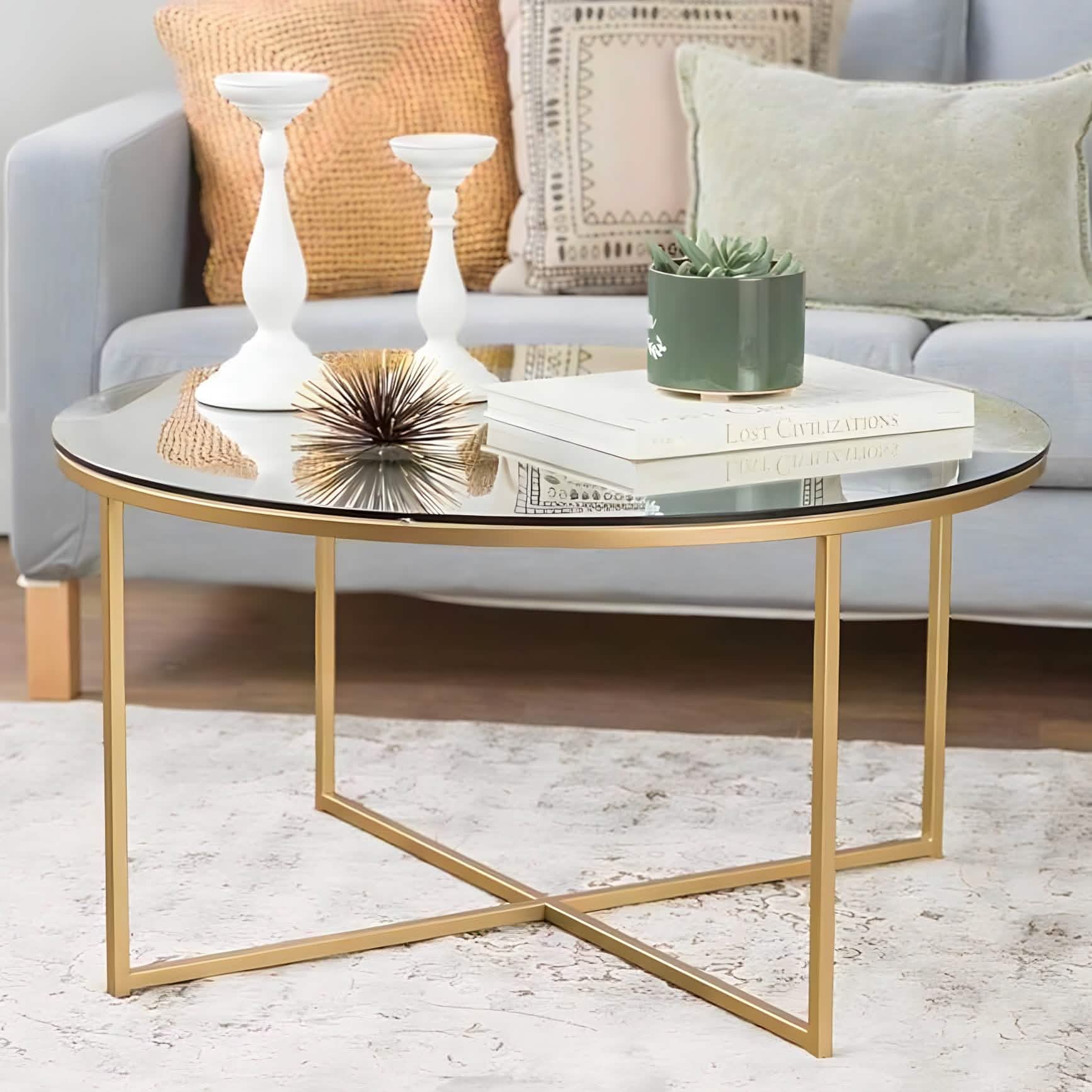 NArt202- ترابيزة قهوة زجاج