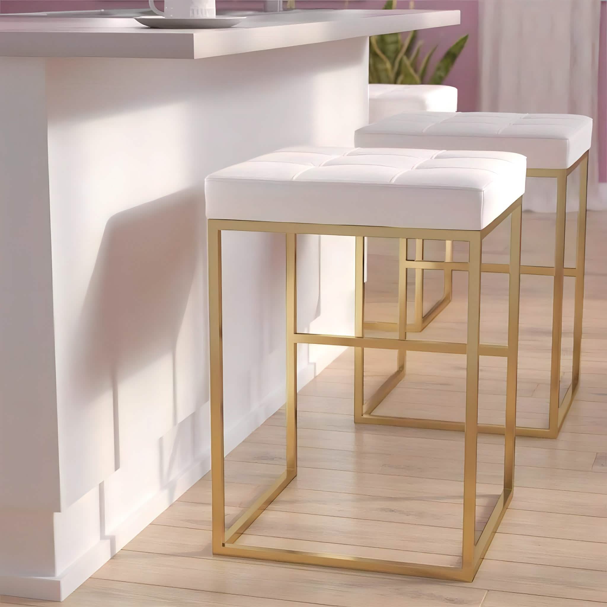 NArt247- كرسي بار معدن و جلد