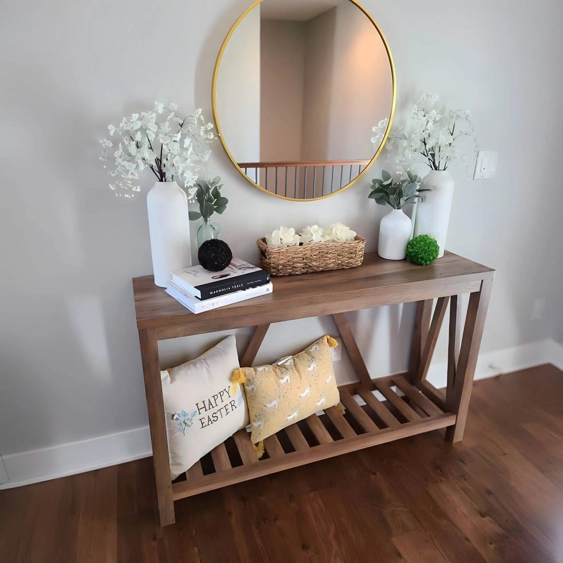 كونسول مع مرايا خشب سويد طبيعي - ROD223 Art Wood