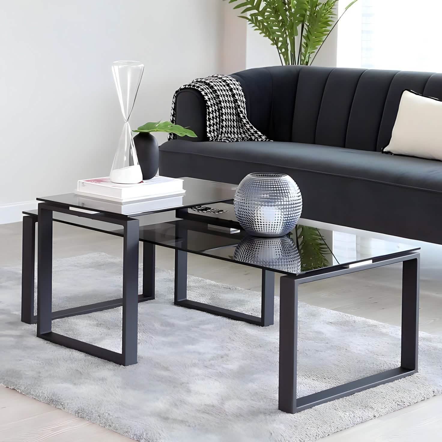 NArt217 - ترابيزة قهوة بسطح زجاج