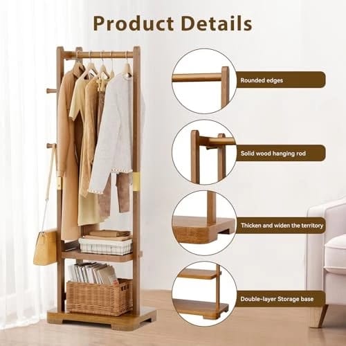 Natural Wood Clothes Rack AW10033