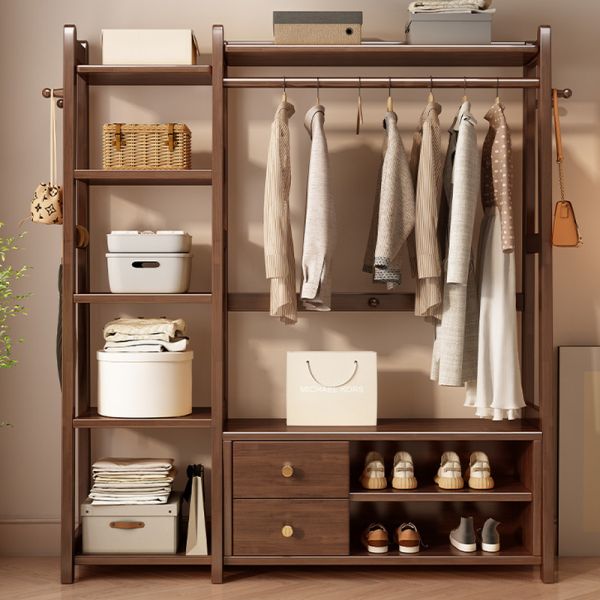 استاند ملابس خشب طبيعي