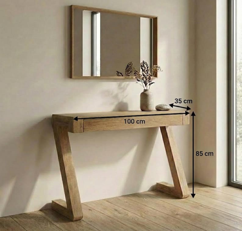 Console with mirror