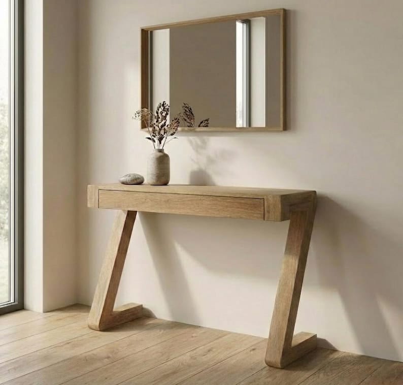 Console with mirror