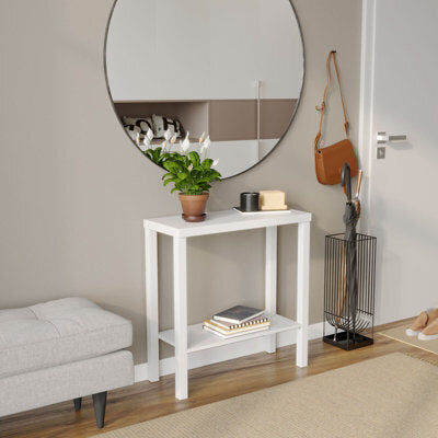 Natural Swedish wood console with mirror