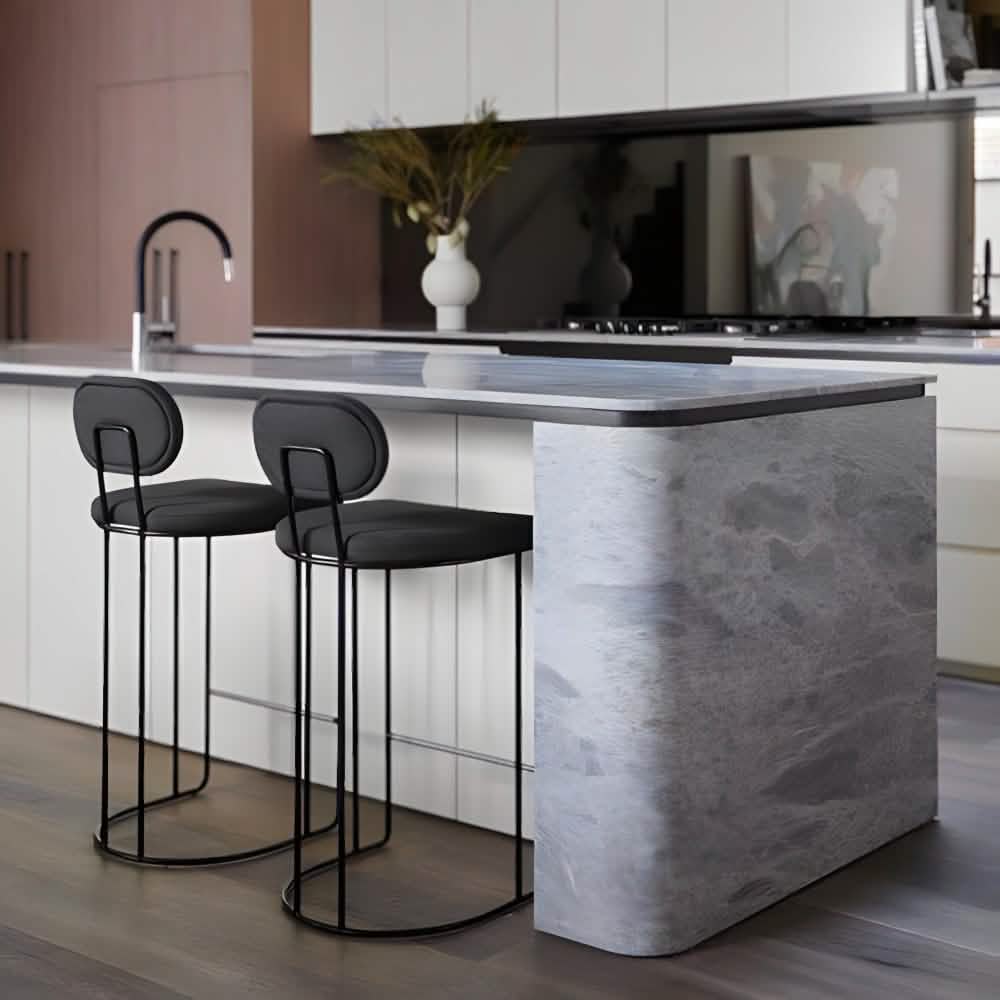 NArt262 - كرسي بار معدن و قماش