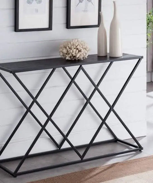 NArt108 - كونسول معدن بسطح خشب