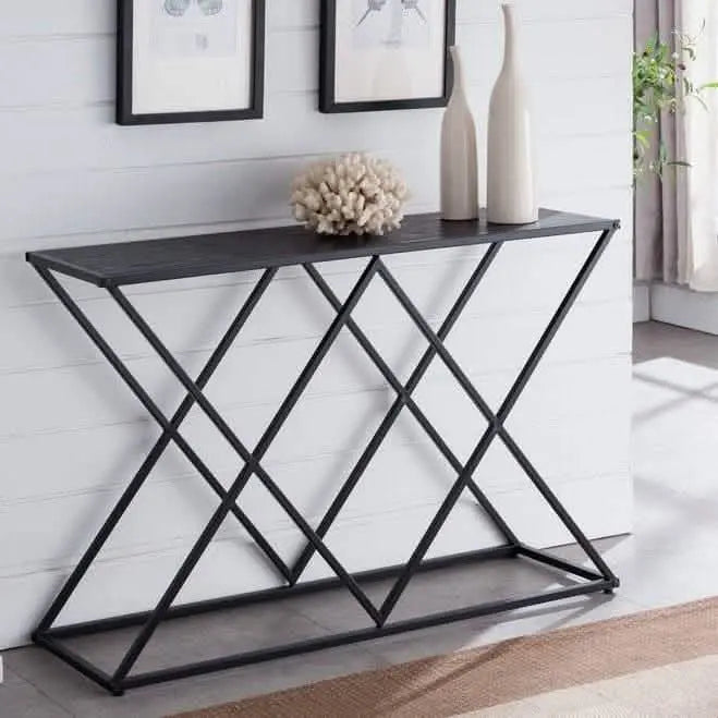 NArt108 - كونسول معدن بسطح خشب