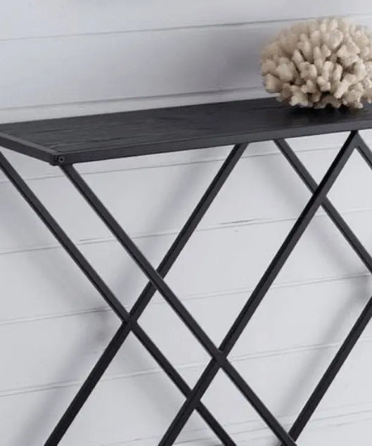 NArt108 - كونسول معدن بسطح خشب