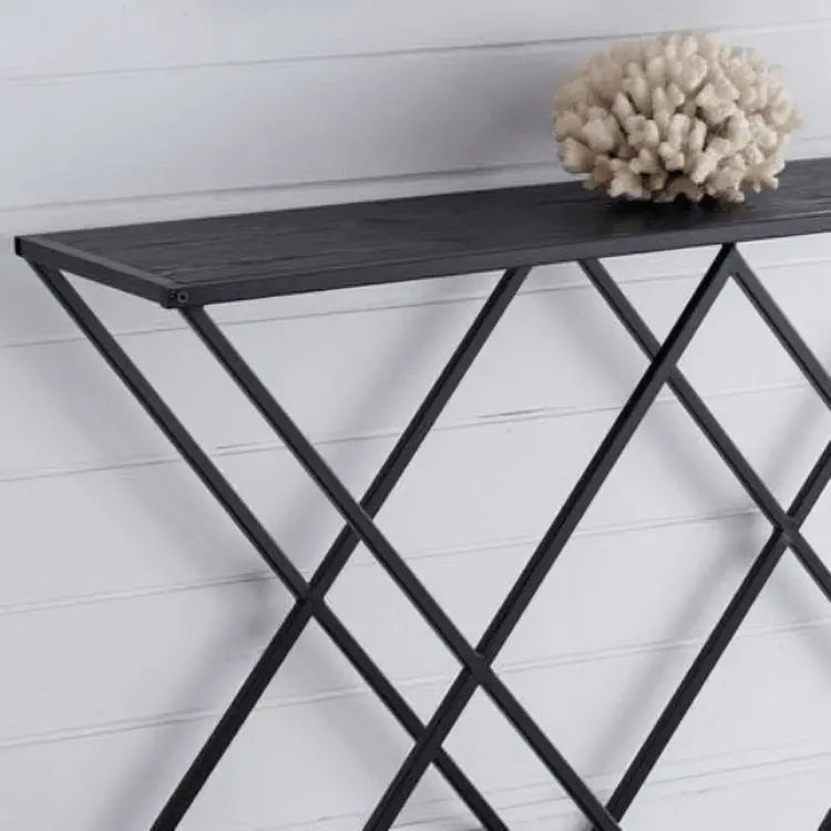 NArt108 - كونسول معدن بسطح خشب