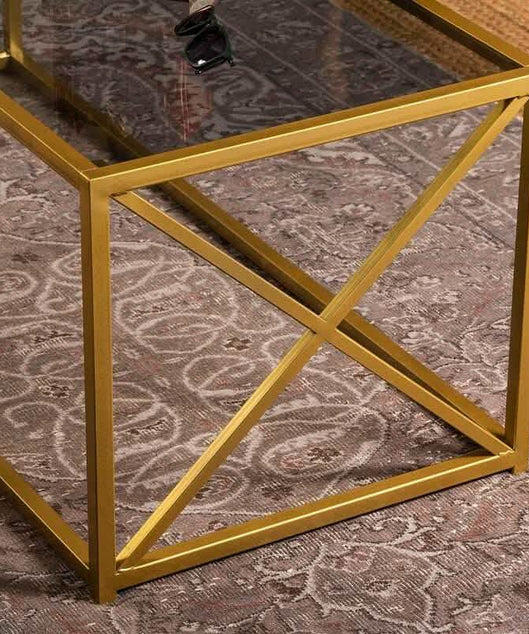 NArt118 - ترابيزة قهوة بسطح زجاج