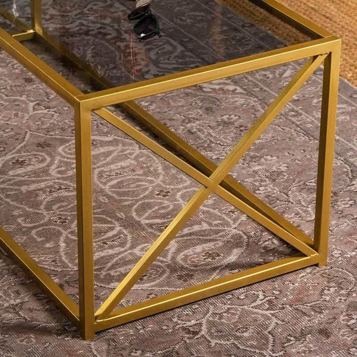 NArt118 - Coffee table with glass top
