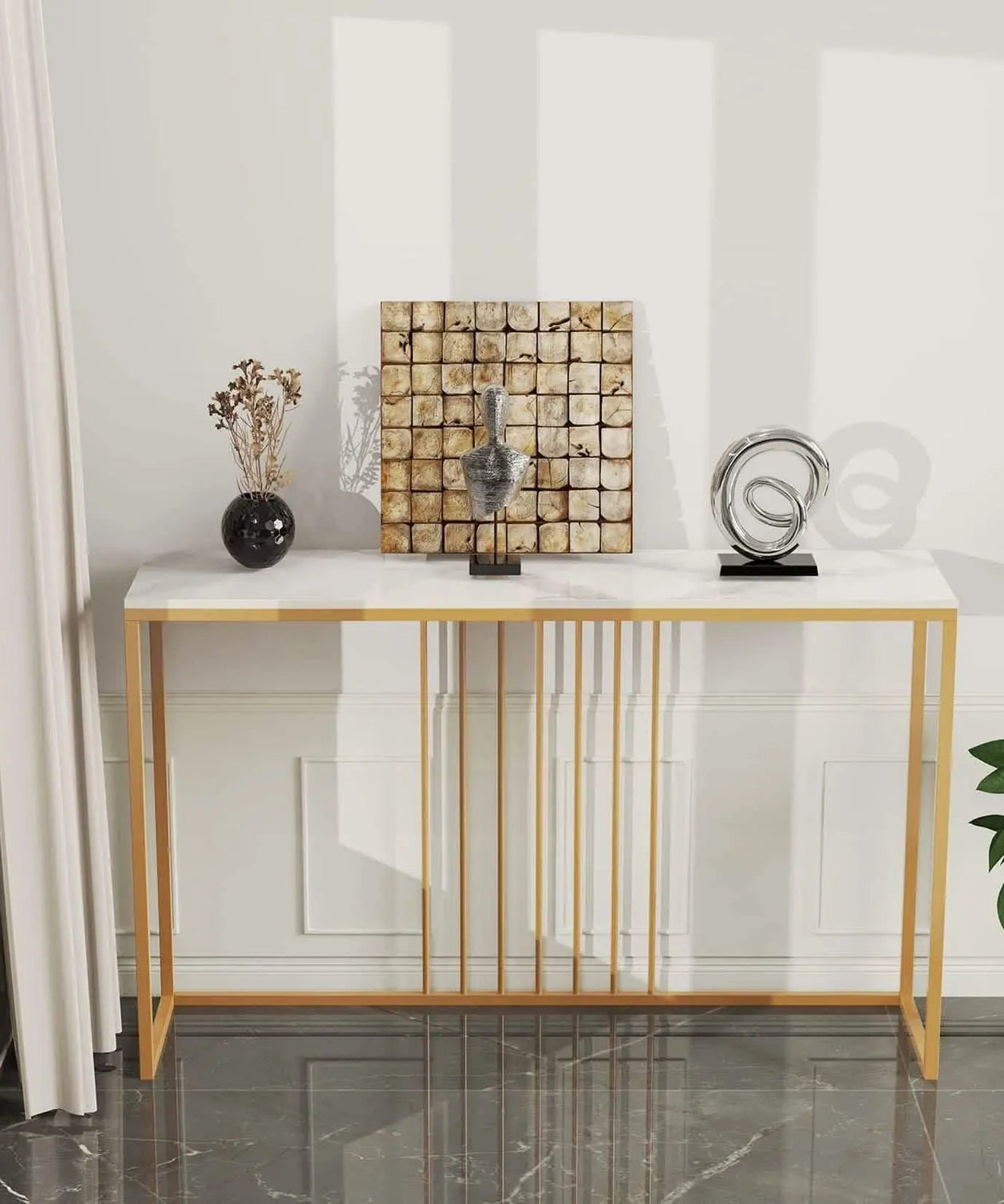 NArt43 - Metal console with marble top