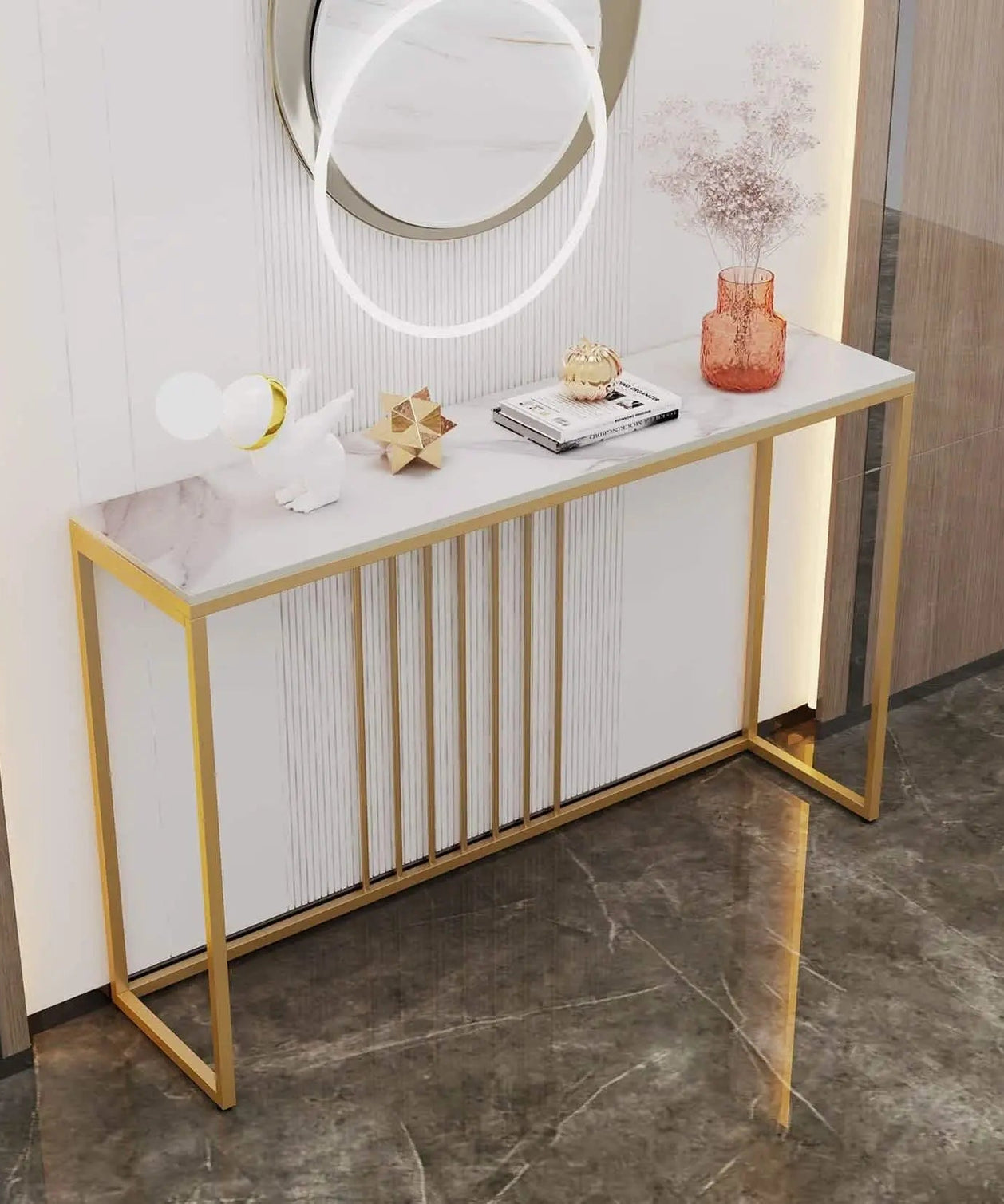 NArt43 - Metal console with marble top