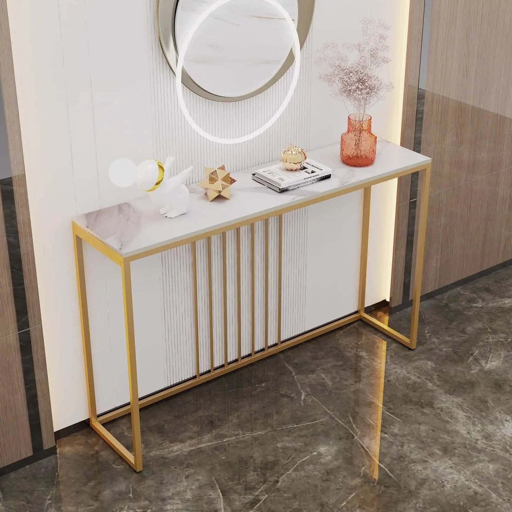 NArt43 - Metal console with marble top