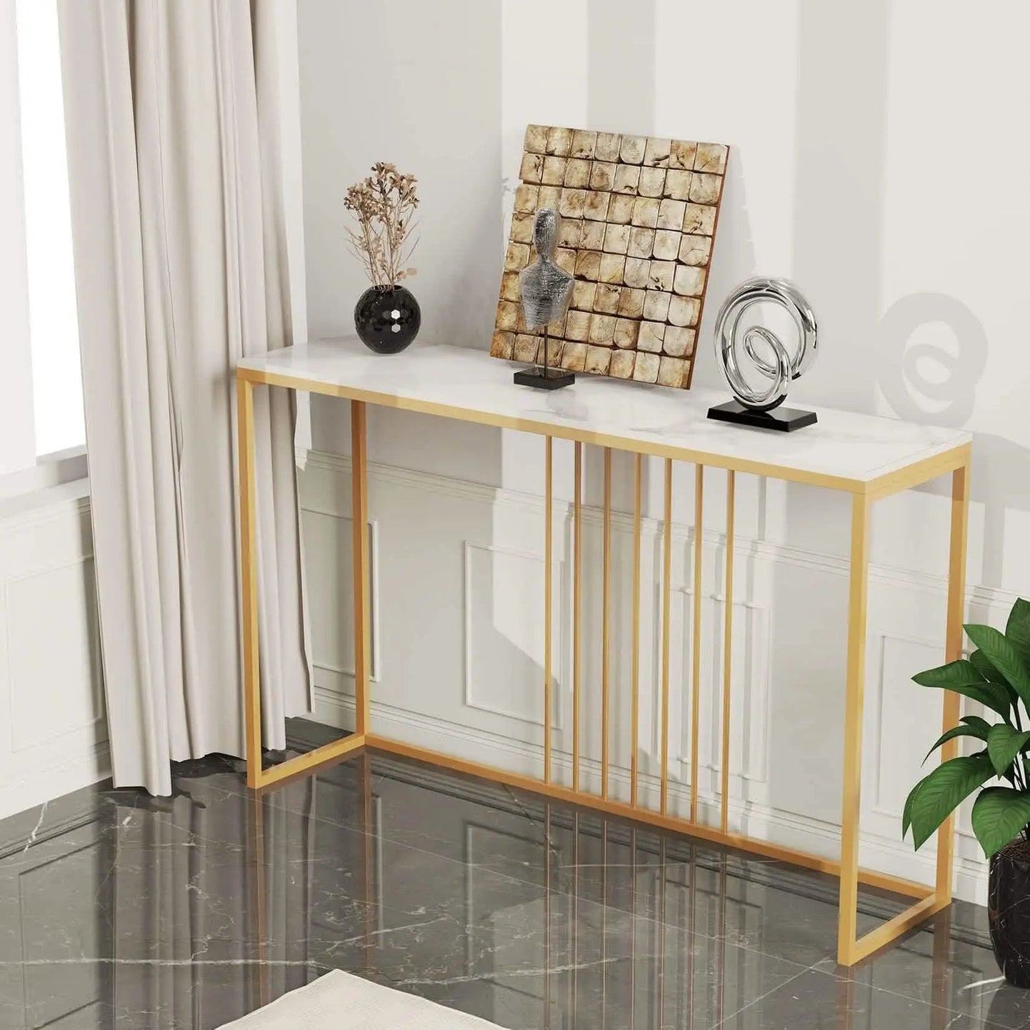 NArt43 - Metal console with marble top