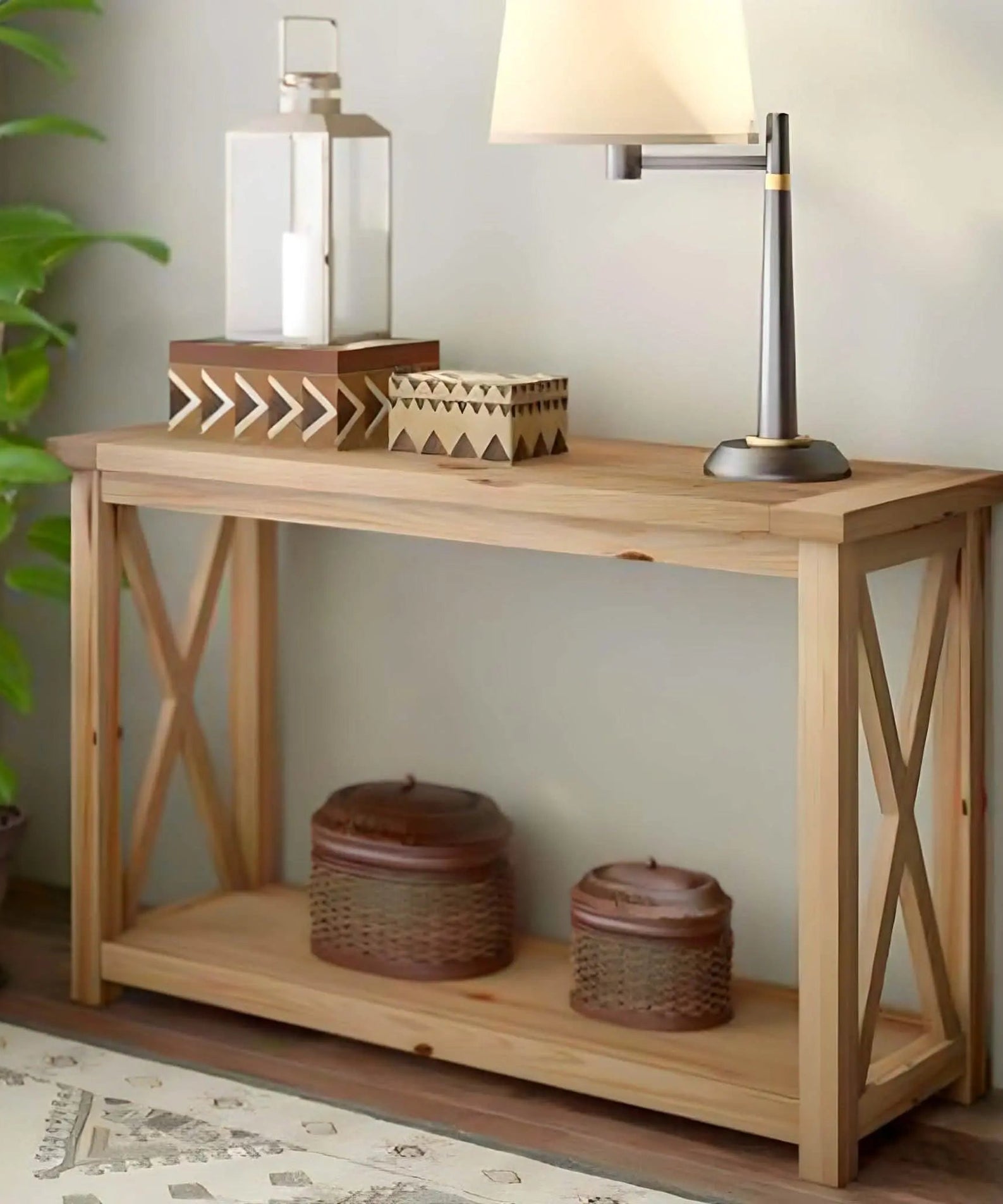 كونسول خشب سويد طبيعي 110*40*80 سم - ROD189 Art Wood