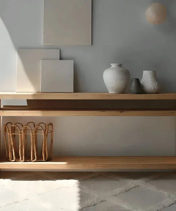 كونسول خشب سويد طبيعي 120*29*65 سم - ROD190 - Homix