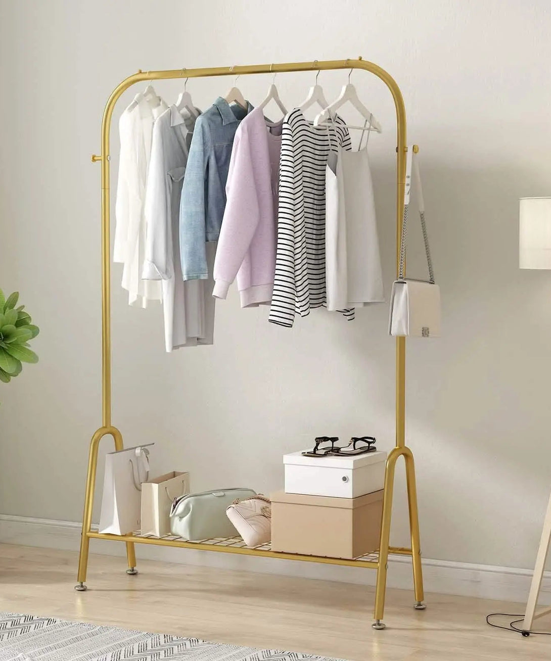 NArt42 - Metal Clothes Hanger with Shelf