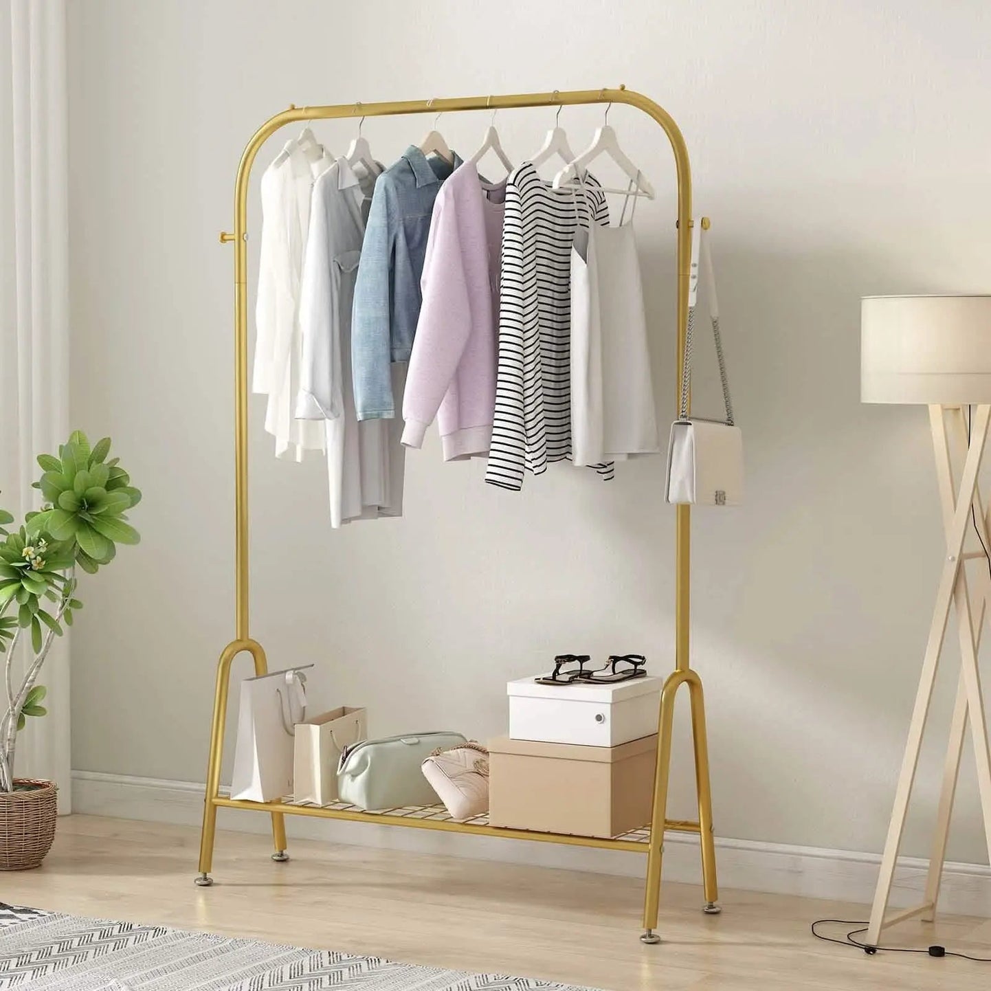 NArt42 - Metal Clothes Hanger with Shelf