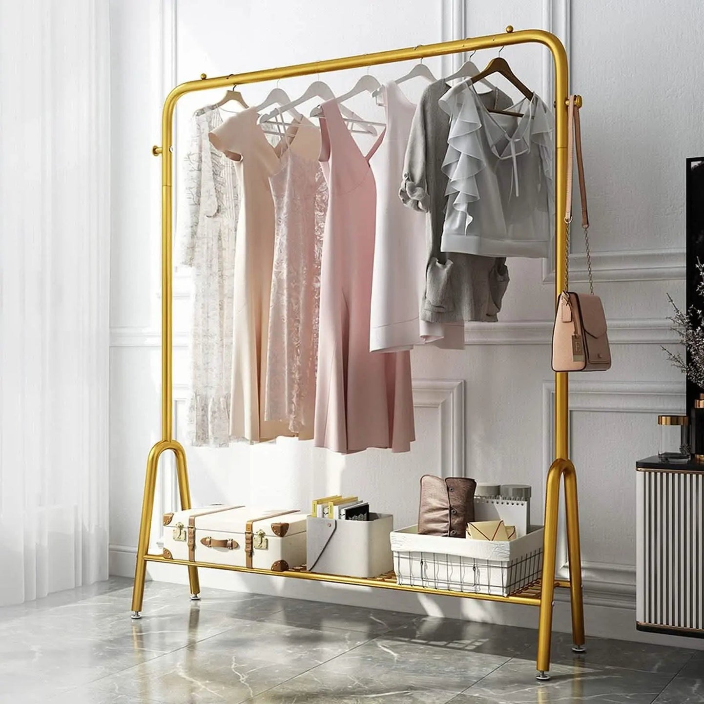 NArt42 - Metal Clothes Hanger with Shelf