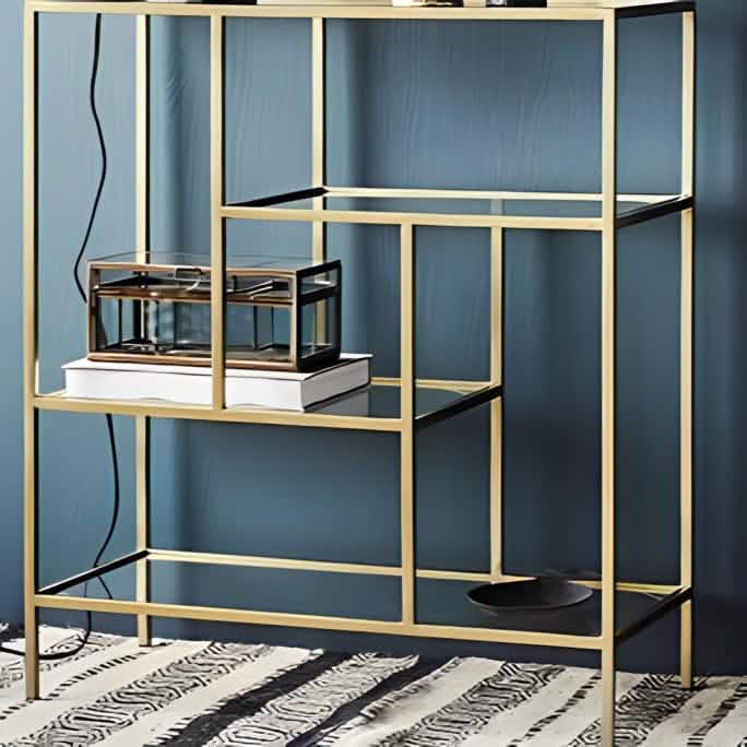 NArt151 - وحدة أرفف معدن و زجاج