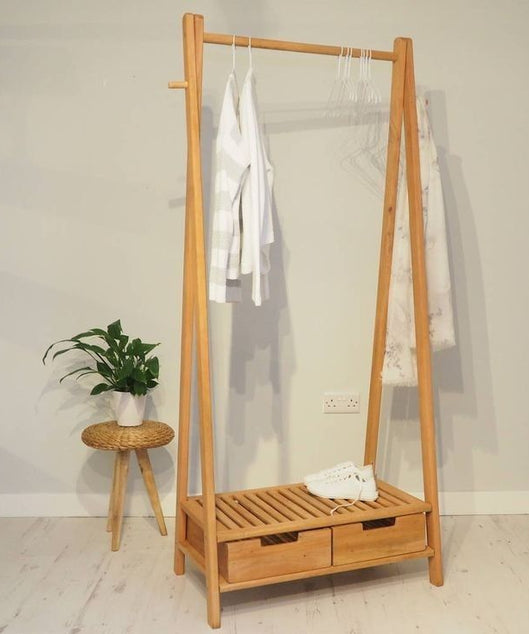 استاند ملابس خشب طبيعي