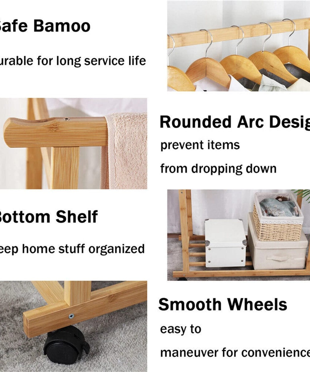 استاند ملابس خشب طبيعي