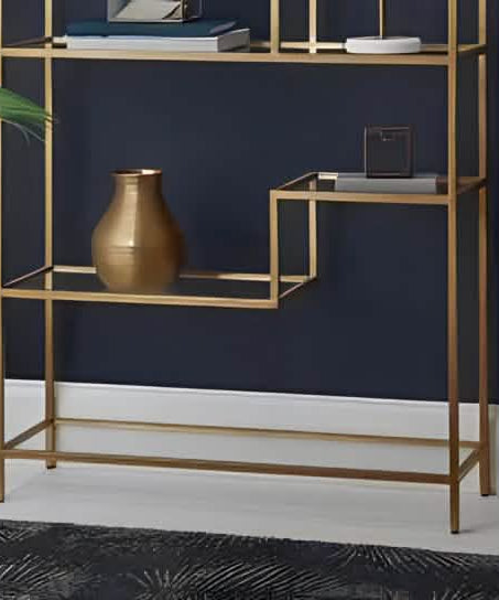 NArt149 - وحدة أرفف معدن و زجاج