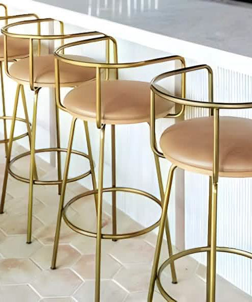 NArt255- كرسي بار معدن و جلد