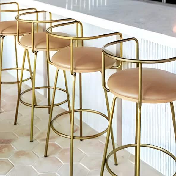 NArt255- كرسي بار معدن و جلد