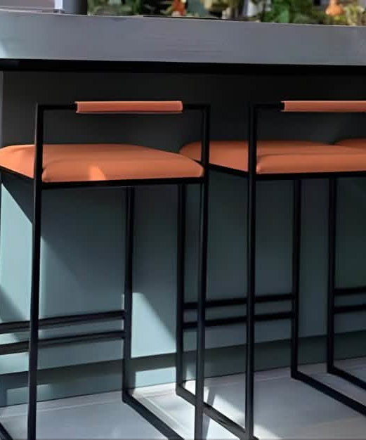 NArt261- كرسي بار معدن و جلد