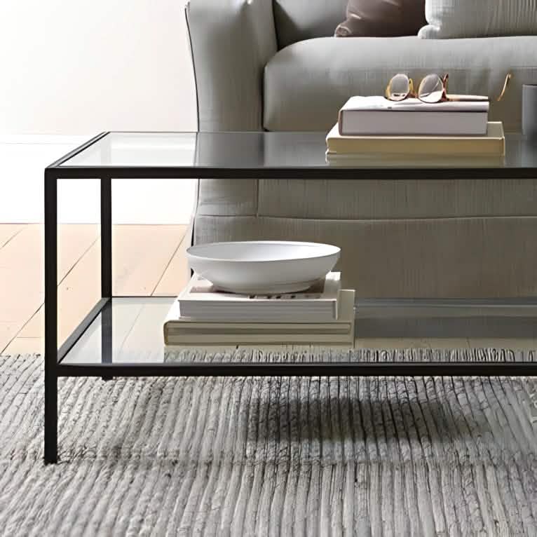 NArt214- ترابيزة قهوة بسطح زجاج