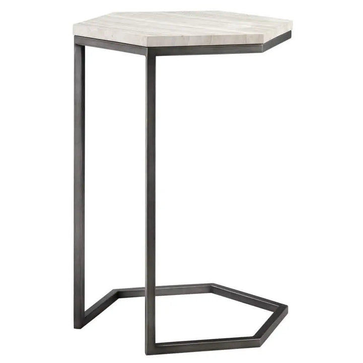 NArt50 - Metal Side Table with Marble Top