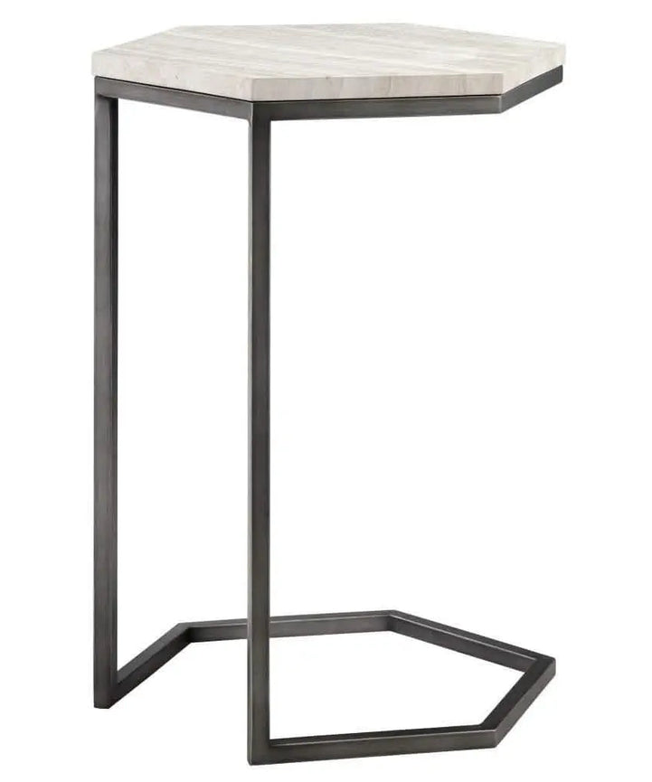 NArt50 - Metal Side Table with Marble Top