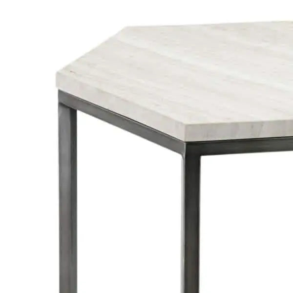 NArt50 - ترابيزة جانبية معدن بسطح رخام