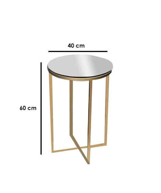 NArt122 - ترابيزة جانبية معدن بسطح زجاج