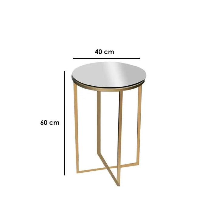 NArt122 - Metal Side Table with Glass Top 