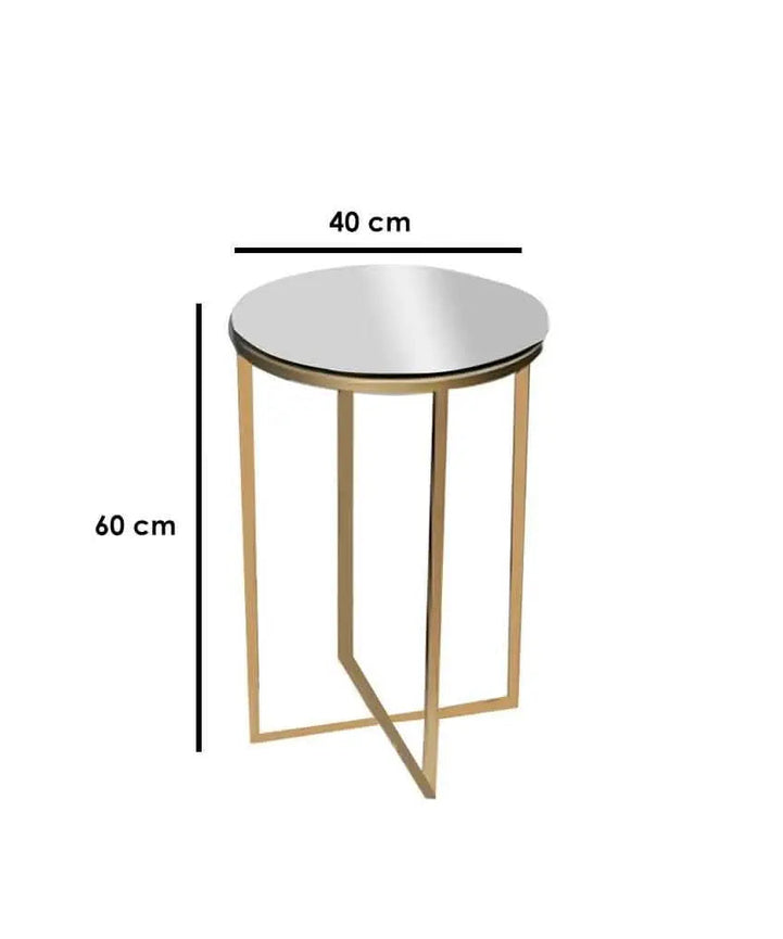 NArt122 - ترابيزة جانبية معدن بسطح زجاج