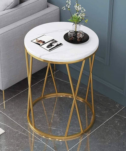 NArt45 - ترابيزة جانبية معدن بسطح رخام