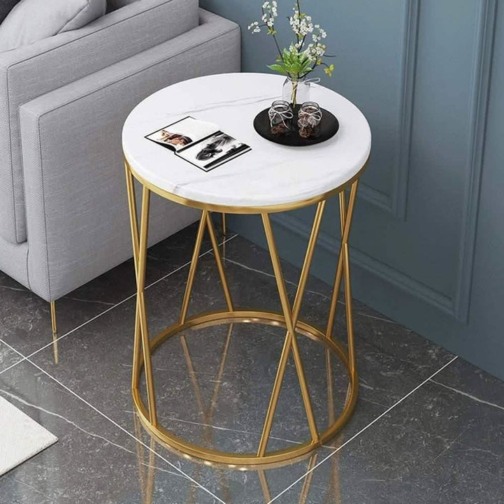 NArt45 - Metal side table with marble top