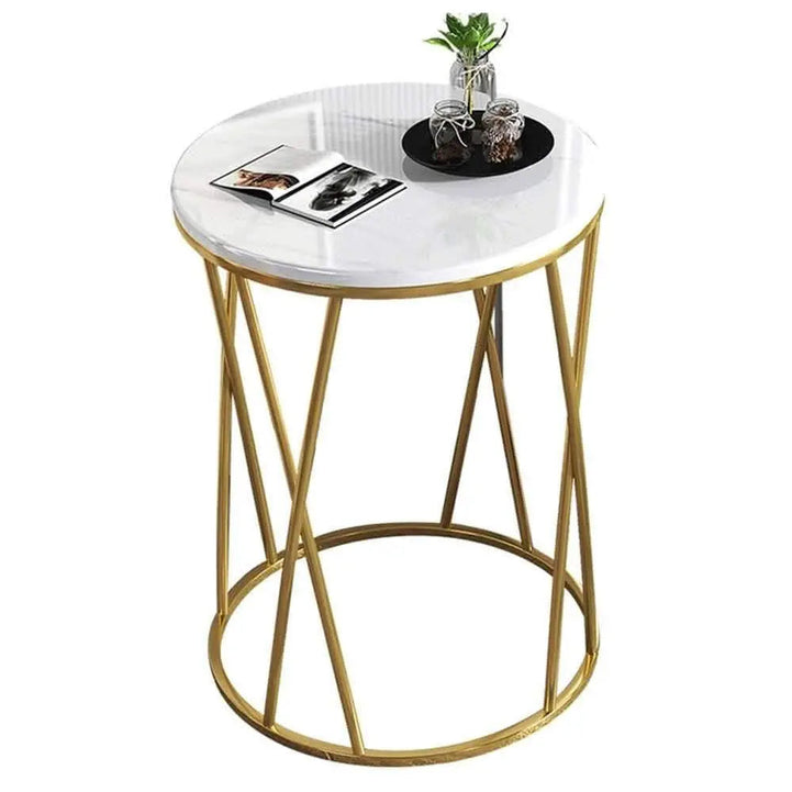NArt45 - Metal side table with marble top