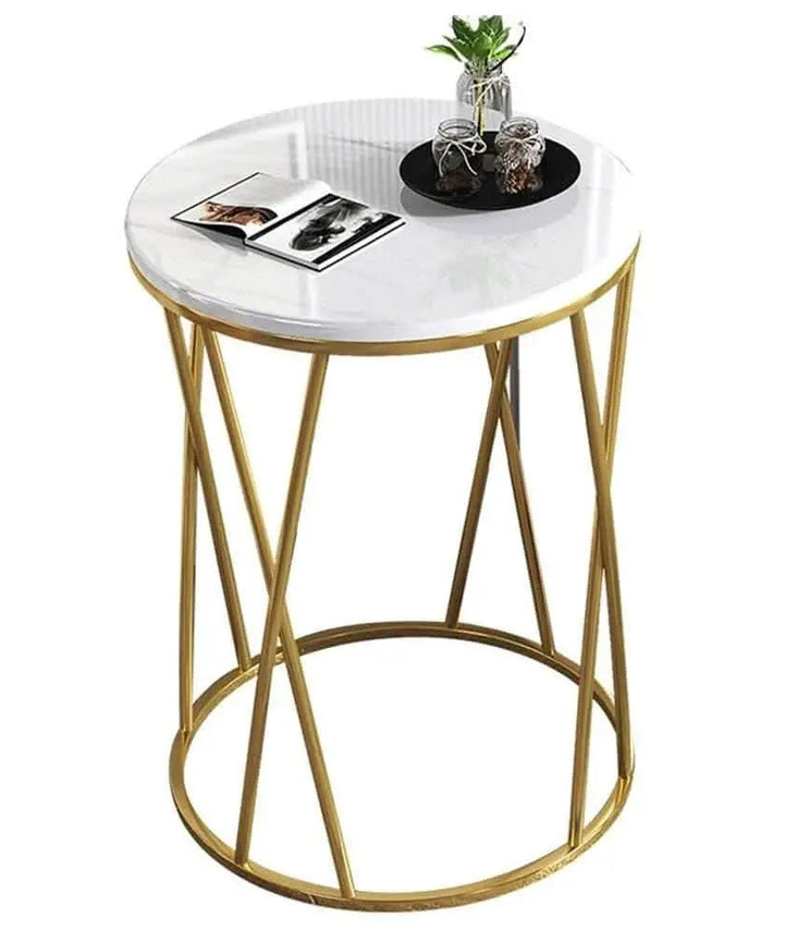 NArt45 - Metal side table with marble top