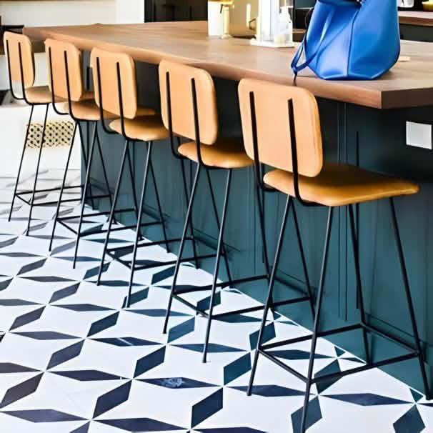 NArt251 - كرسي بار معدن و جلد