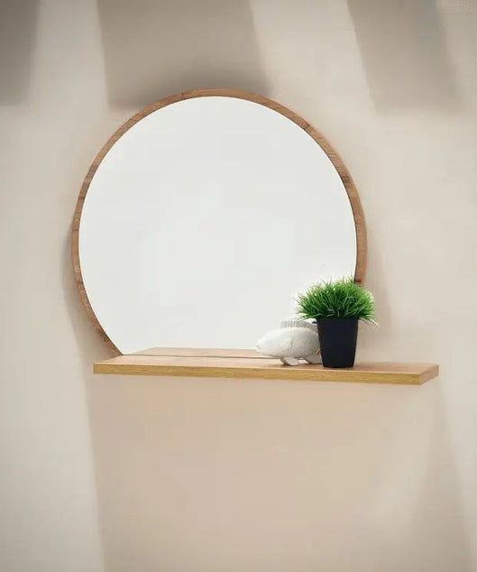 مرايا دائرية برف خشب موسكي 60*12*60 سم - ROD48 - Homix