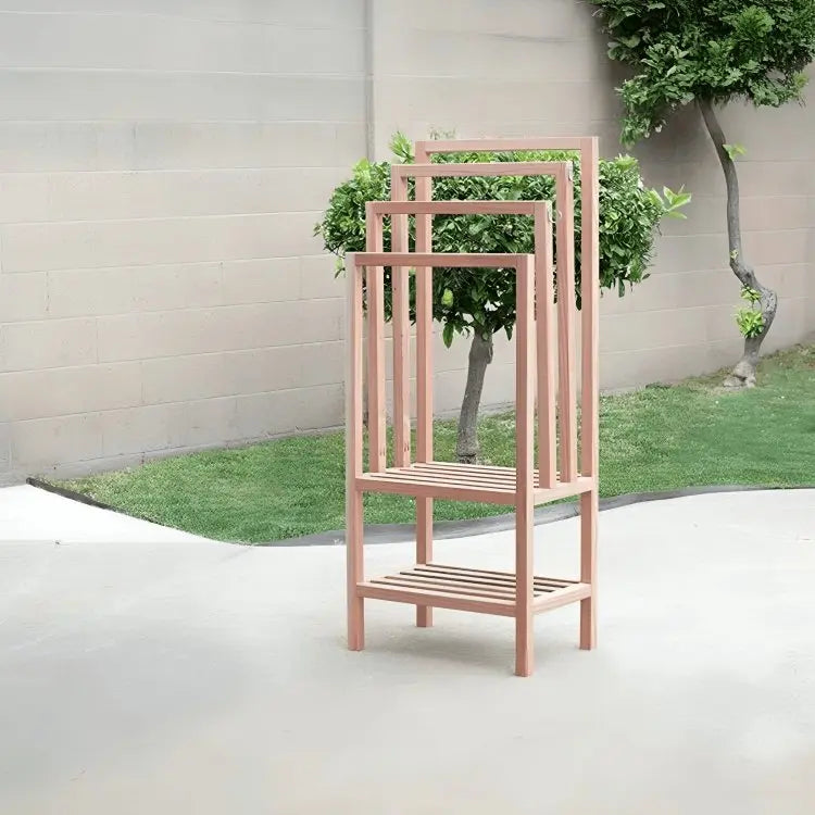 علاقة مزودة برفين خشب زان 60*40*137 سم - ROD70 - Homix