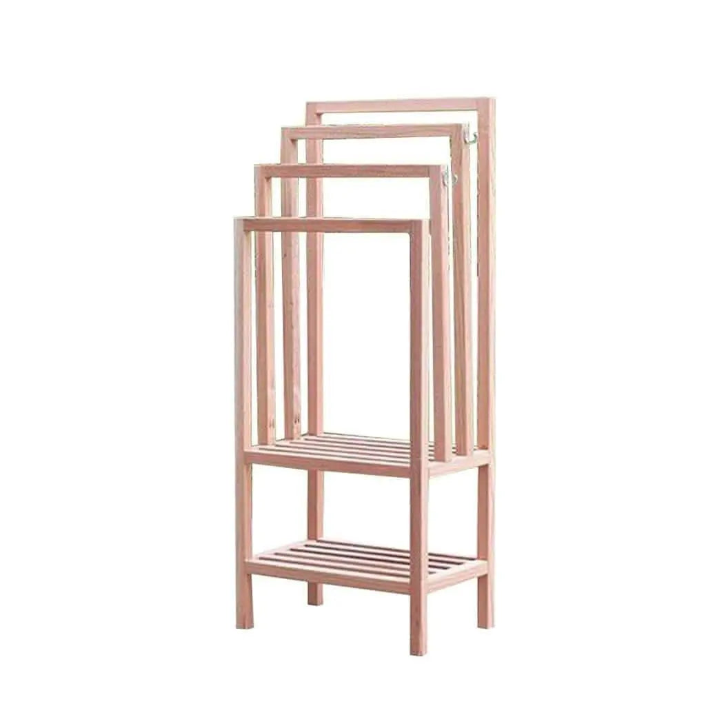 علاقة مزودة برفين خشب زان 60*40*137 سم - ROD70 - Homix