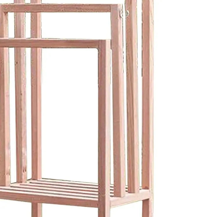 علاقة مزودة برفين خشب زان 60*40*137 سم - ROD70 - Homix
